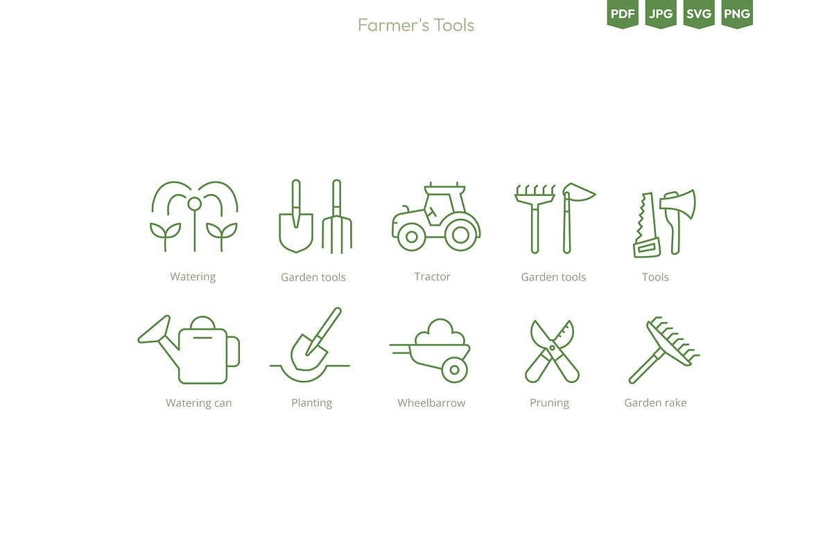 Agriculture & Farming Line Icons Set, an Outline Icon by Ilia Design (Photo 5 of 10)