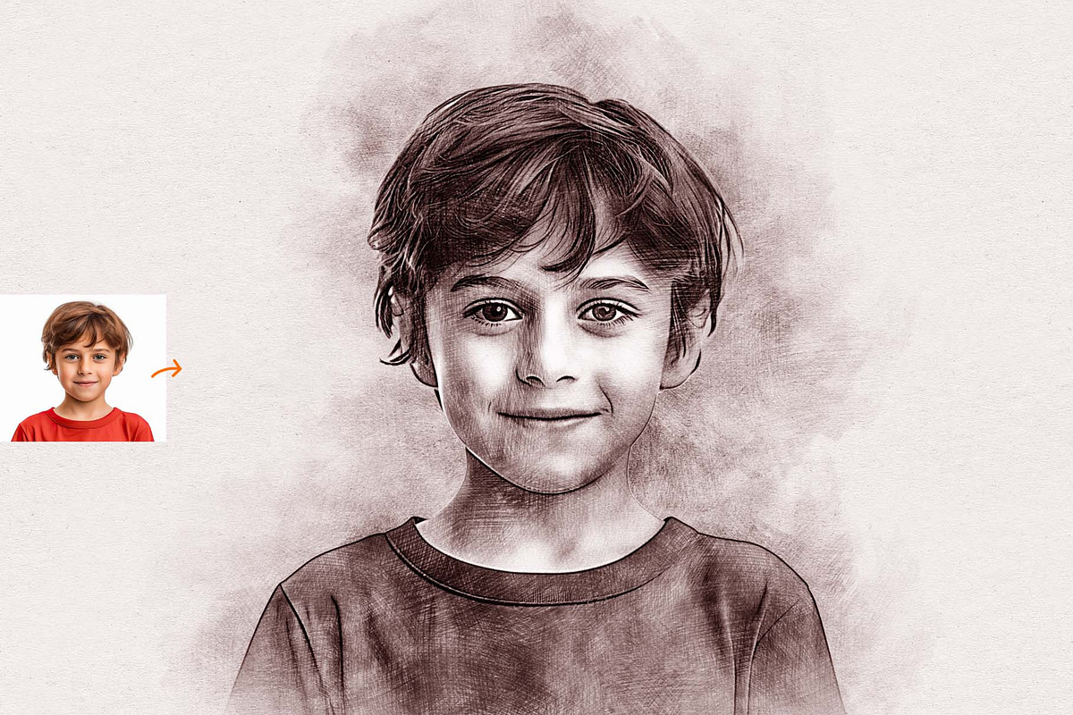 Portrait Pencil Sketch Action, an Action Add-On by MRI STUDIO (Photo 6 of 9)