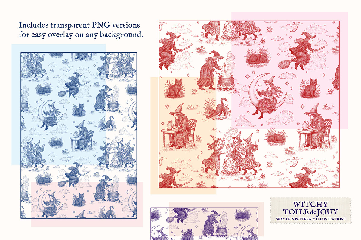 Witchy Toile de Jouy Pattern, a Pattern Graphic by Dina Mae (Photo 9 of 11)