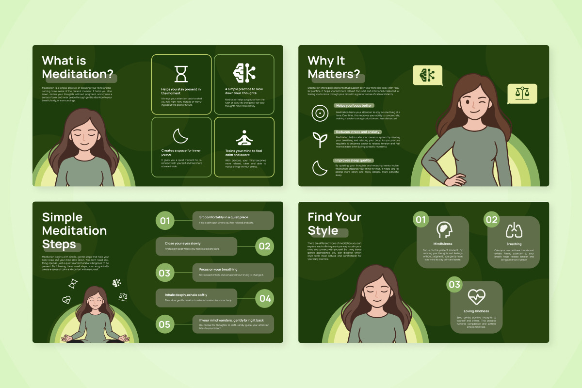 Serene Mindful Meditate Infographic, a Presentation Template by productype1 (Photo 3 of 5)