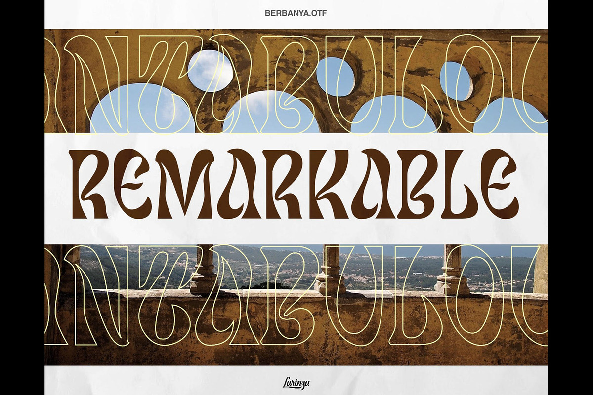 Berbanya - Funky Psychedelic Font, a Serif Font by Lurinzu Studios (Photo 9 of 11)