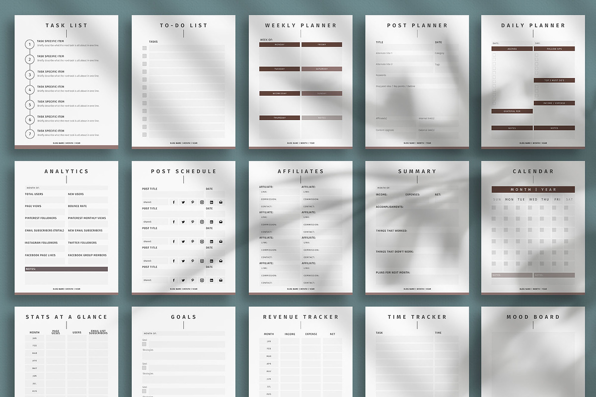 Blog Planner Canva Template, a Stationery Template by Studio Sugoi (Photo 4 of 8)