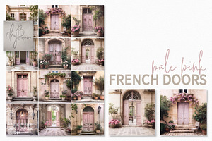 Pale Pink French Doors Paintings