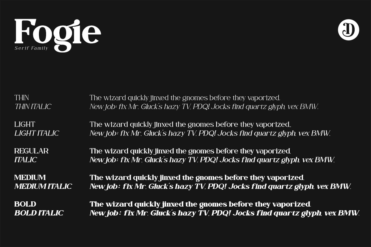 Fogie - Serif Family, a Serif Font by din-studio.com (Photo 4 of 21)