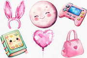 Watercolor Kawaii Girly Aesthetic, an Illustration by Canvas Craft (Thumbnail 2 of 7)