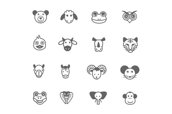 16 Cartoon Animal Icons