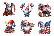 Watercolor Patriotic Gnome Clipart, an Illustration by CreationArt (Thumbnail 3 of 5)