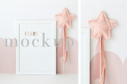 Nursery Frame Mockup A4 Kids Girl, a Print Template by BirdieFrames (Thumbnail 1 of 3)