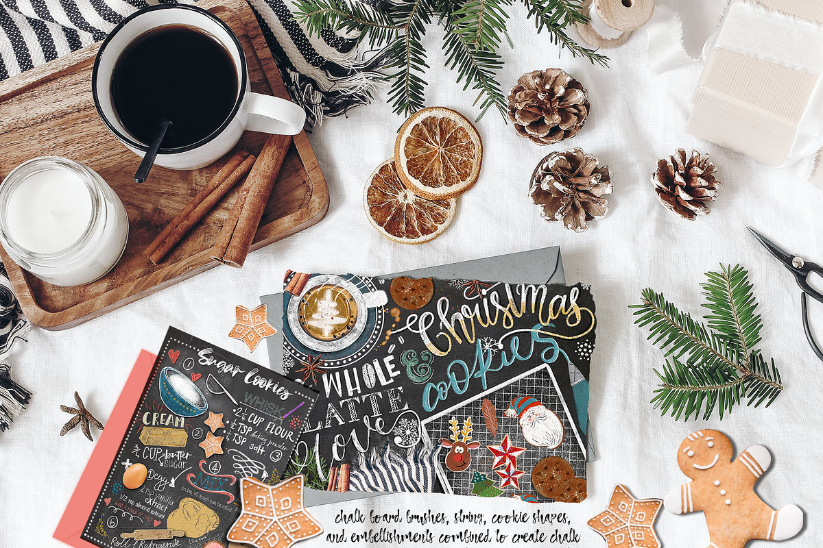 Christmas Chalk Procreate Brushes, a Brush Add-On by OkayAnnie Designs (Photo 4 of 14)