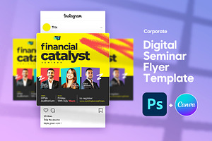 Seminar Digital Flyer | Canva & PSD, a Social Media Template by Vintage Impressions