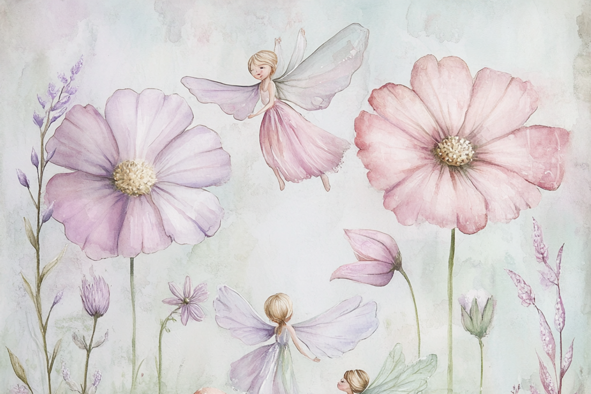 Whimsical Garden Fairies, a Background Graphic by Printable Treasure (Photo 2 of 7)