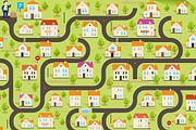 Vector Pattern: Funny City Map, a Pattern Graphic by Savgraf (Thumbnail 2 of 3)