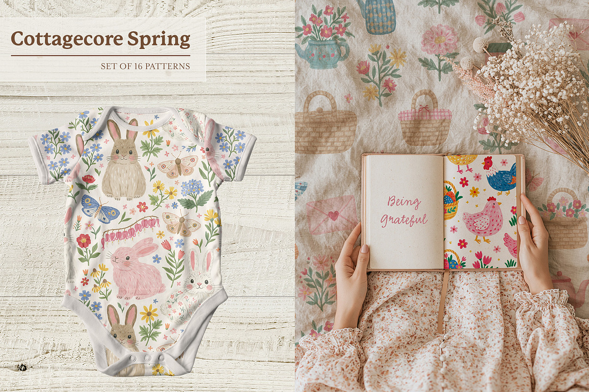 Cottagecore Spring Patterns, a Pattern Graphic by LuOtero (Photo 2 of 7)