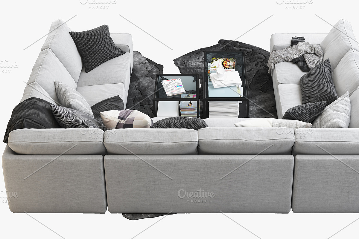 U-shaped sofa 3d model, a Furniture 3D Model by 3dmitruk (Photo 5 of 11)
