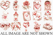 Watercolor Valentine's Day Clipart, an Illustration by Canvas Craft (Thumbnail 3 of 6)