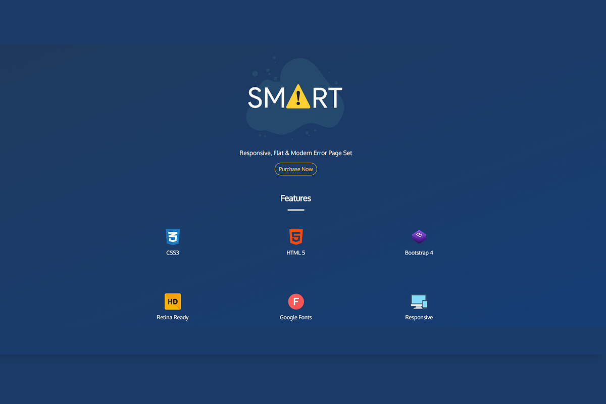 SMART | Responsive,Modern Error Page, a HTML Template by Saif71 - Shop (Photo 1 of 4)