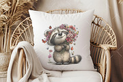 Whimsical Spring Raccoon Clipart, an Illustration by OK Design (Thumbnail 5 of 6)