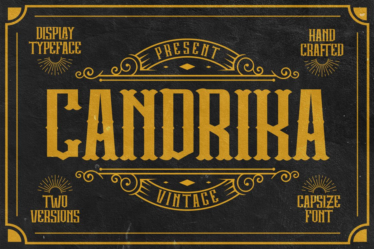Candrika - Vintage Label Typeface, a Font by PutraCetol Studio (Photo 1 of 10)