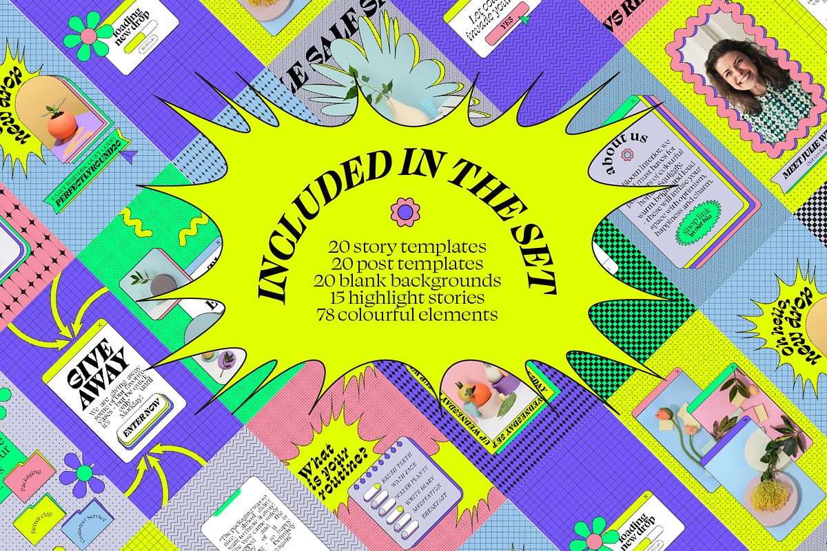 Neo Geo Instagram Template Kit, a Social Media Template by angelainthefields (Photo 3 of 11)
