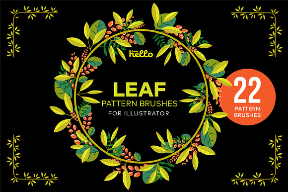 Leaf pattern brushes | illustrator preview 7