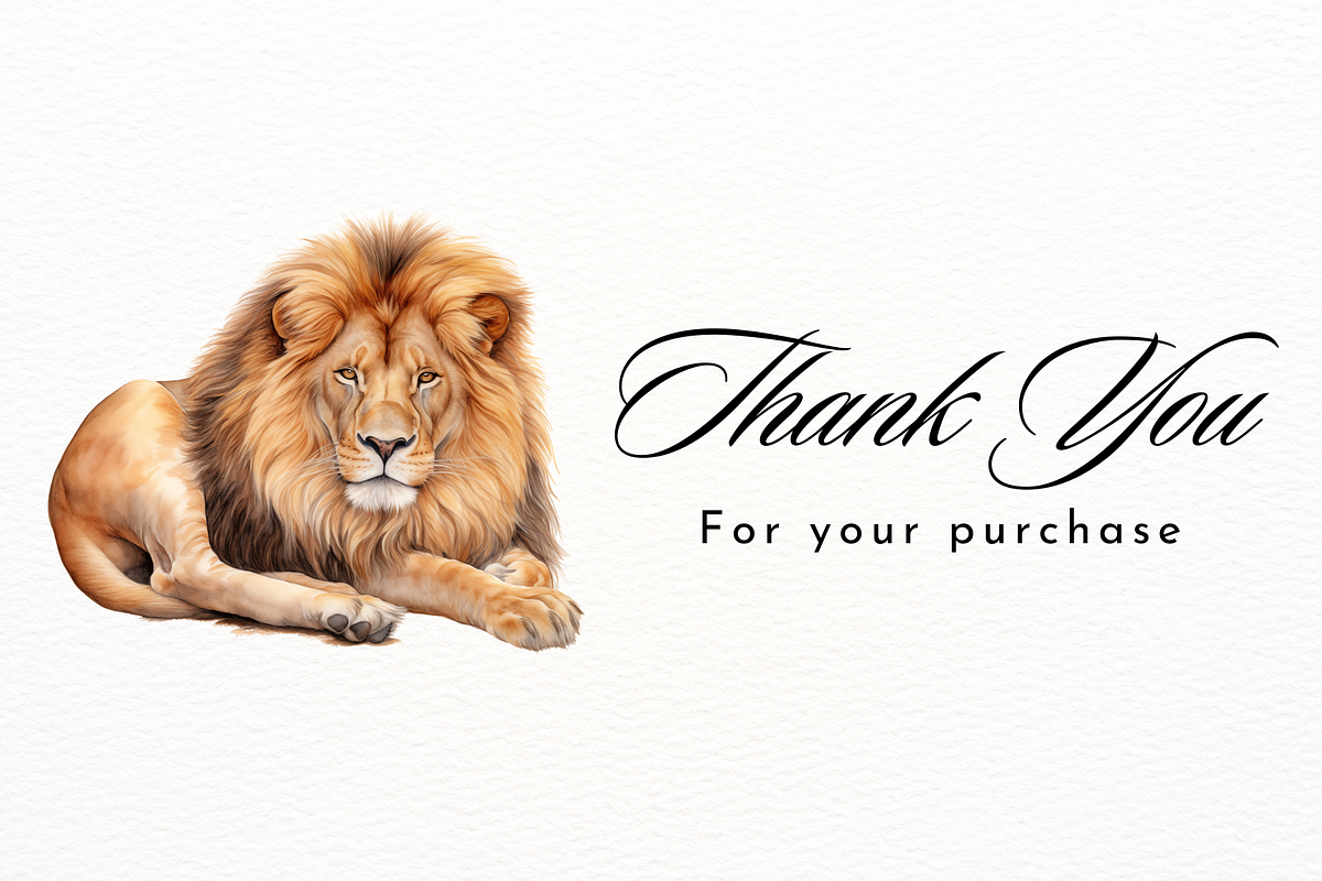Powerful African Lion Watercolor, an Animal Illustration by New-School-Wave (Photo 5 of 5)