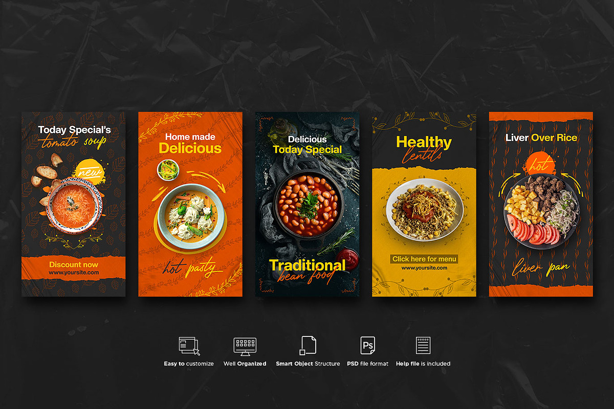 Food Instagram Story PSD Templates, a Social Media Template by Giraffe Design Studio (Photo 18 of 22)