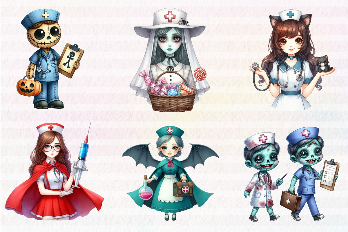 Halloween Nurse PNG Sublimation Clip, an Illustration by CreationArt (Photo 5 of 5)