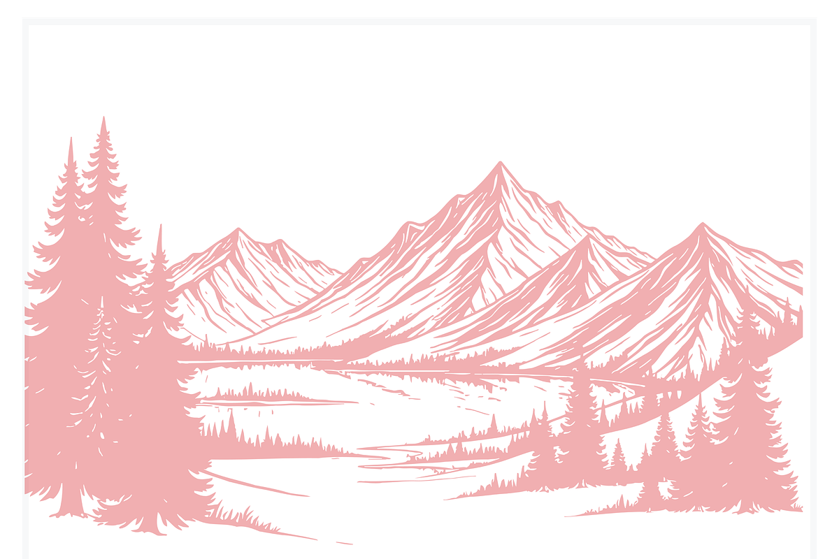 Stylish Mountain Landscape Art, a Finance Illustration by CarWrap design (Photo 3 of 3)