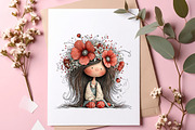 Whimsical spring girls clipart, an Illustration by SinaCreation (Thumbnail 10 of 11)