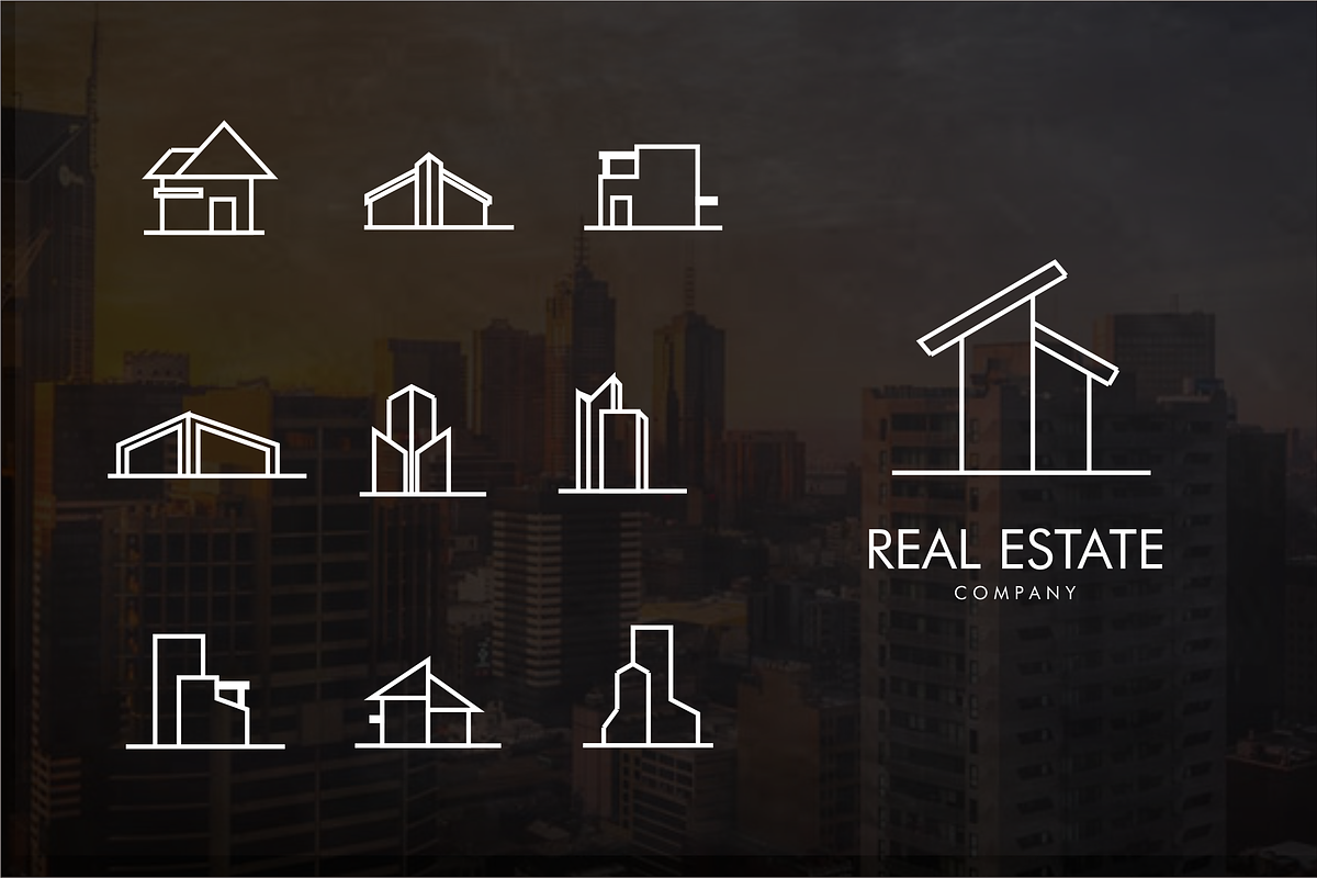 Real estate line Logo bundle