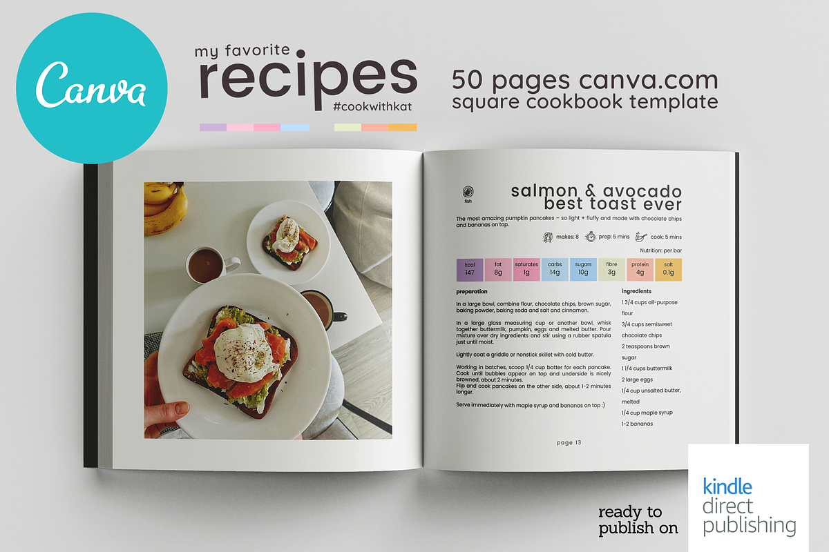 Canva Recipes Cookbook Template, a Magazine Template by DeLaGranSiete (Photo 7 of 12)