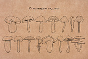 Mushroom Procreate Stamps: Line Art, a Brush Add-On by Little Nordic Atelier (Thumbnail 3 of 4)