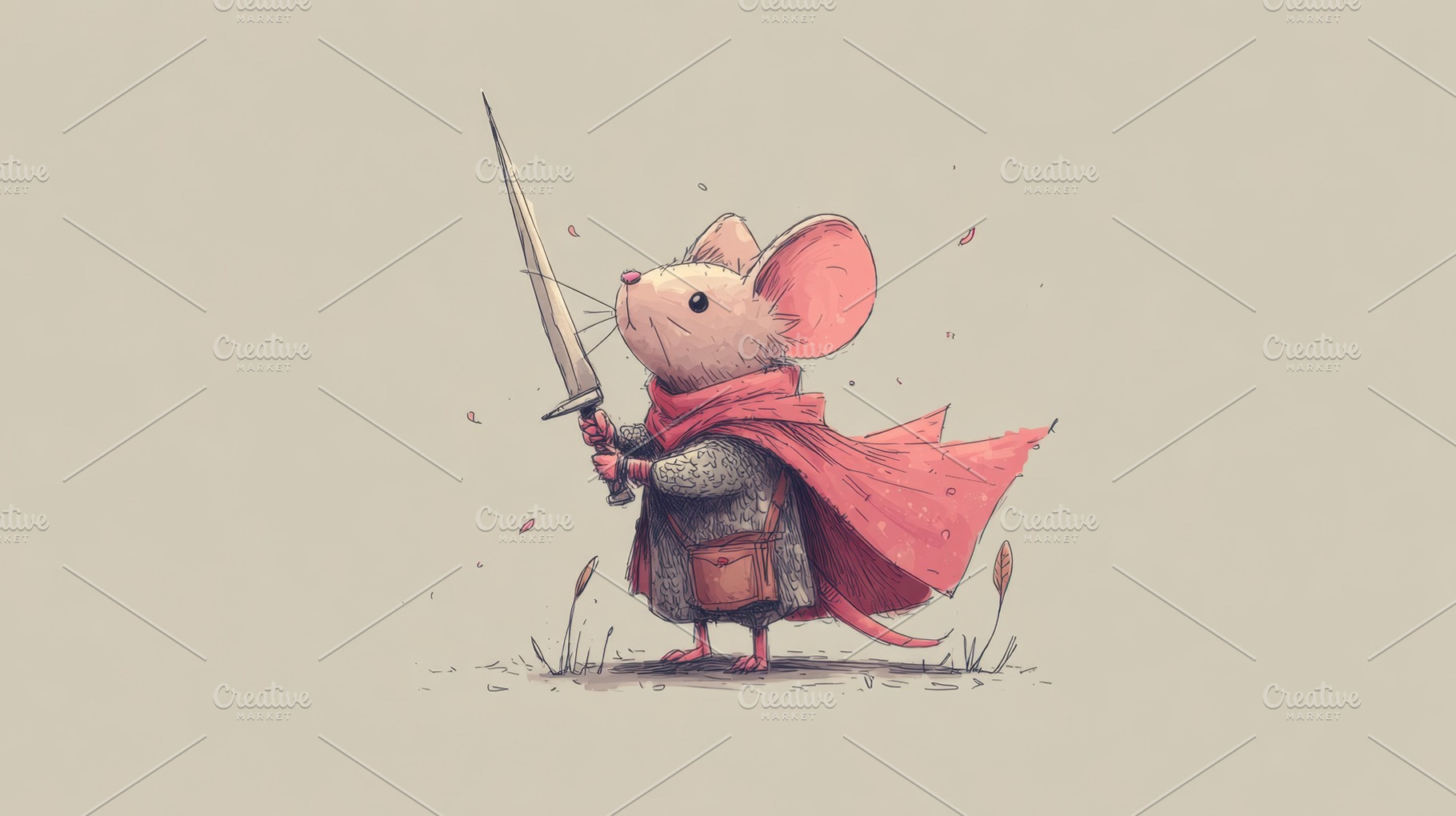 Sword-wielding mouse in cloak, a Photo by Beautiful things