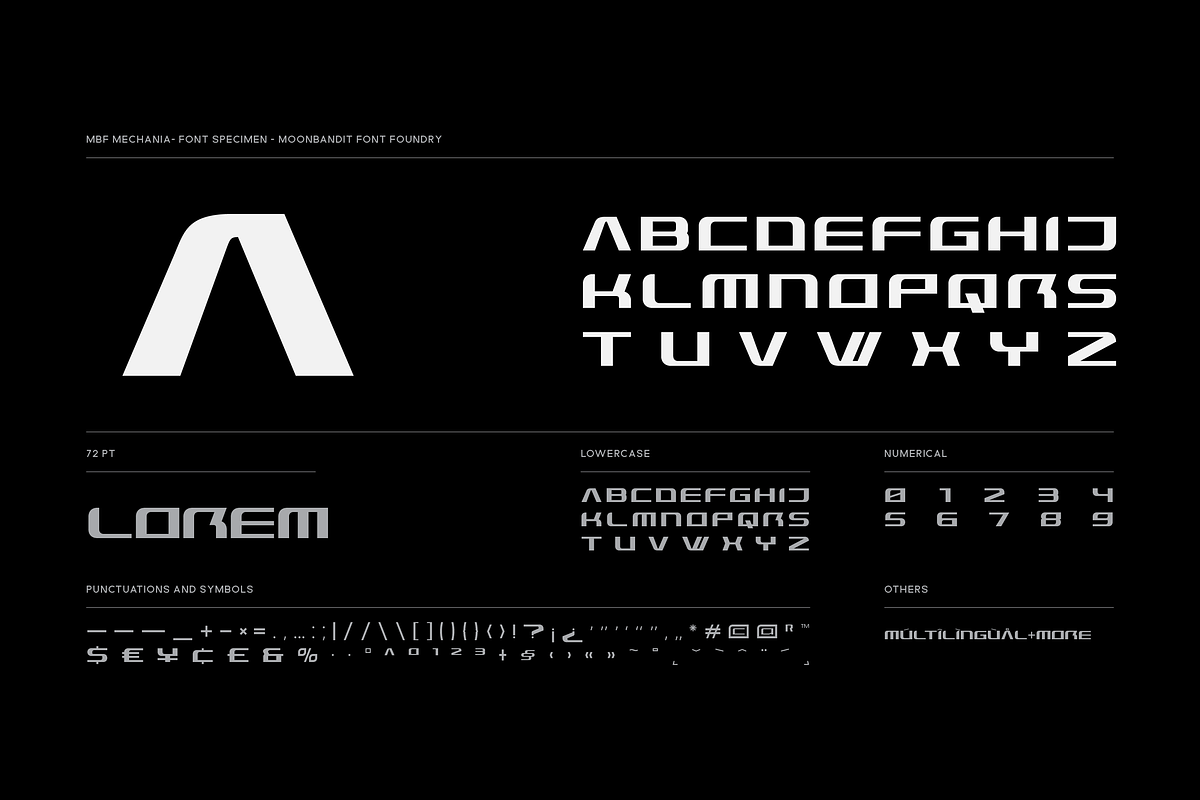 MBF Mechania - futuristic bold font, a Sans Serif Font by MoonBandit (Photo 3 of 5)