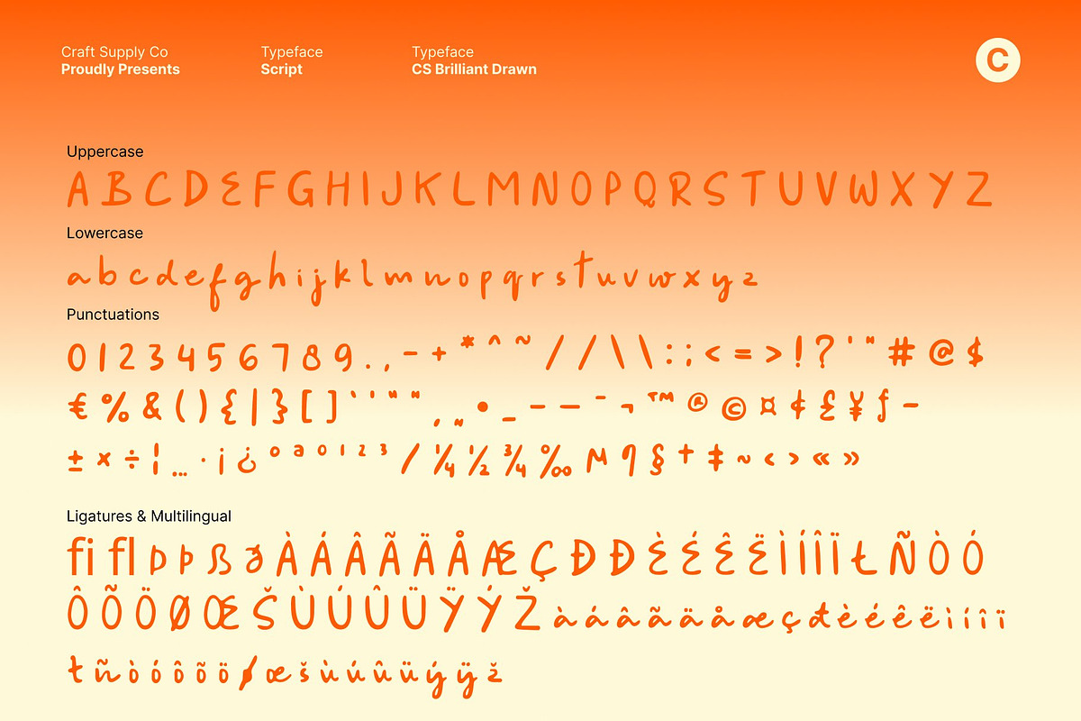 CS Brilliant Drawn, a Handwritten Font by Craft Supply Co. (Photo 8 of 8)
