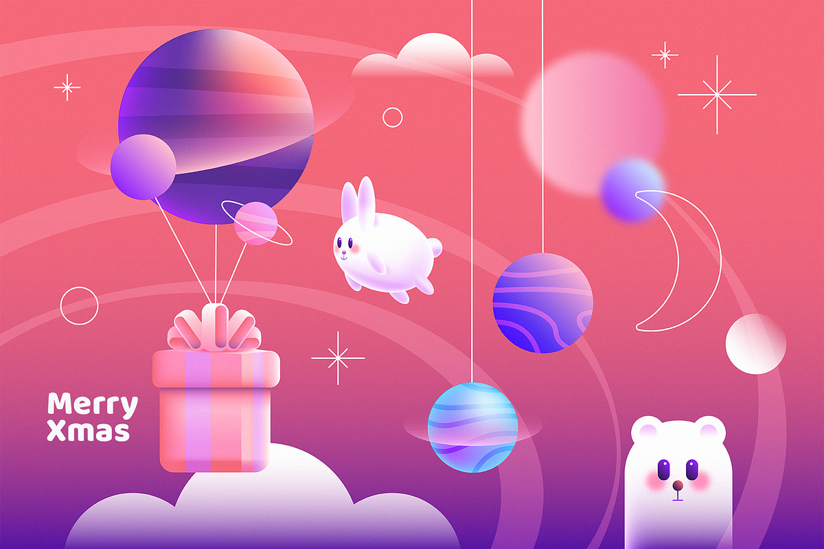 Intergalactic 3D Christmas, a Decorative Illustration by Polar Vectors (Photo 8 of 14)