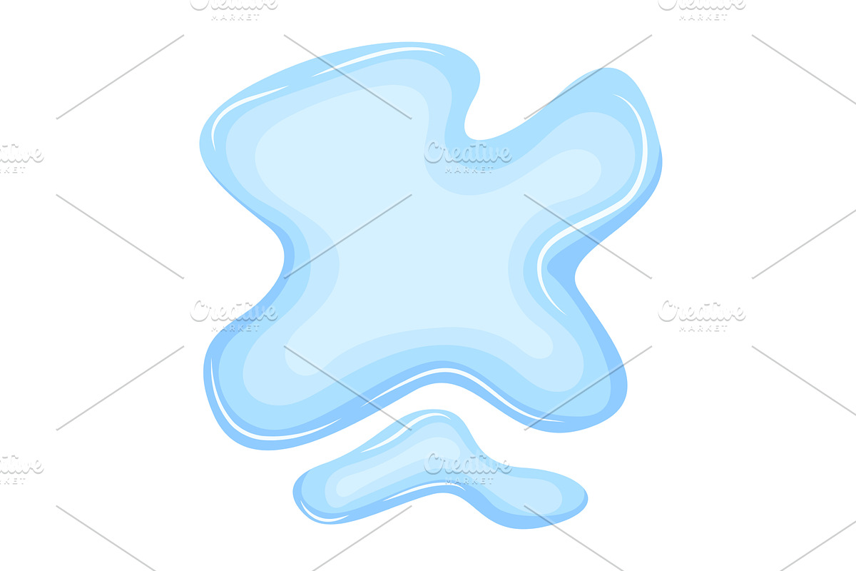 Water spill puddle. Blue, an Illustration by Things for designers