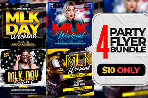 4 (Four) Party Flyers Bundle