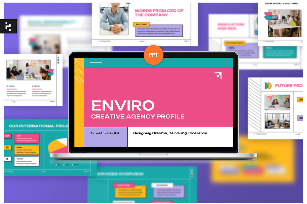 Creative Agency Profile PowerPoint, a Presentation Template by Neermana (Photo 1 of 5)