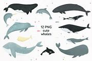 WHALES & another ocean creatures, an Animal Illustration by Alina Mubarak (Thumbnail 2 of 12)