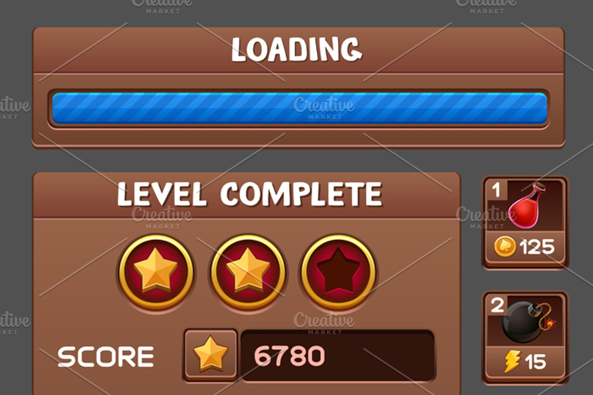 Universal Game GUI Pack, an Illustration by Saranai Store (Photo 7 of 14)