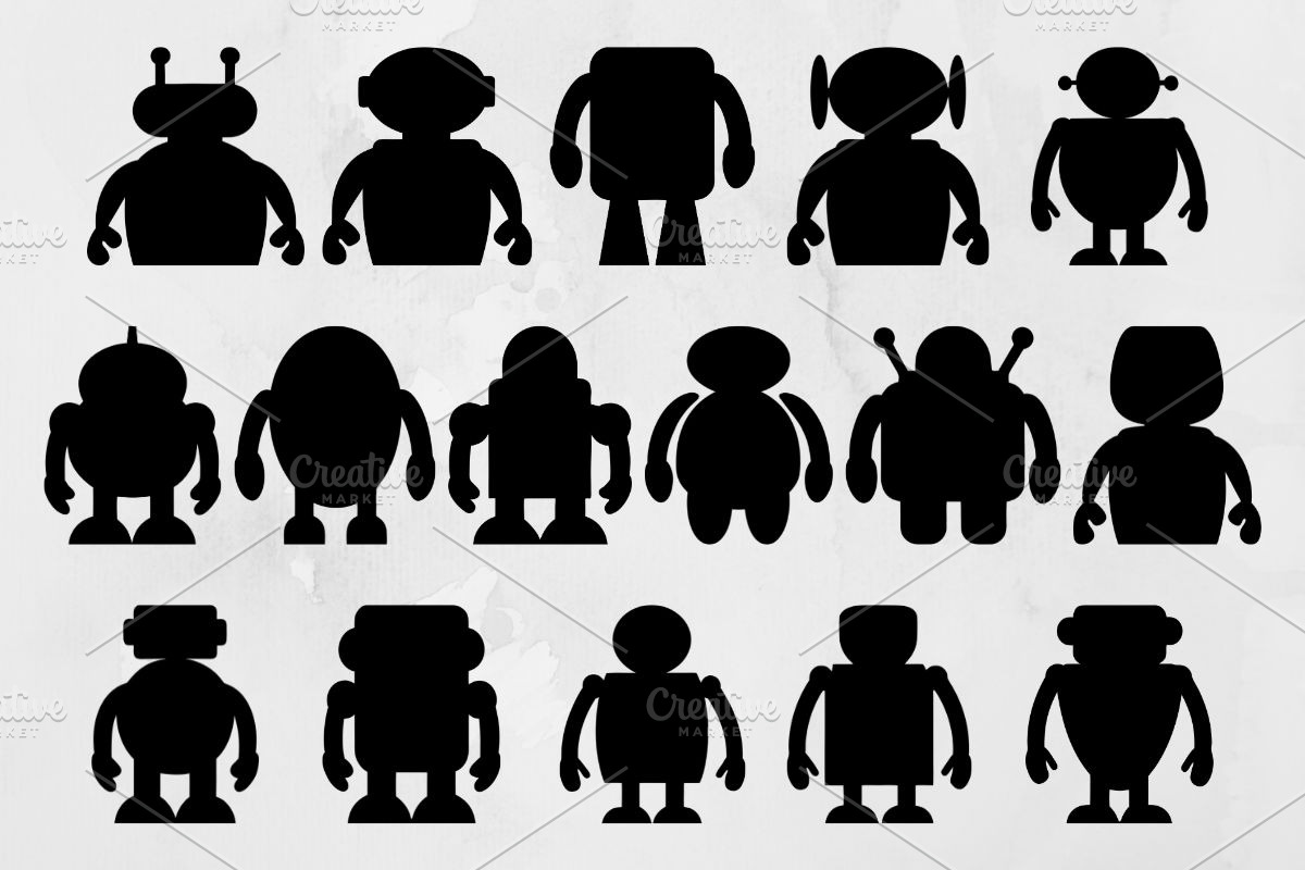 Robot Silhouette SVG, a Technology Illustration by newminddesign (Photo 1 of 3)