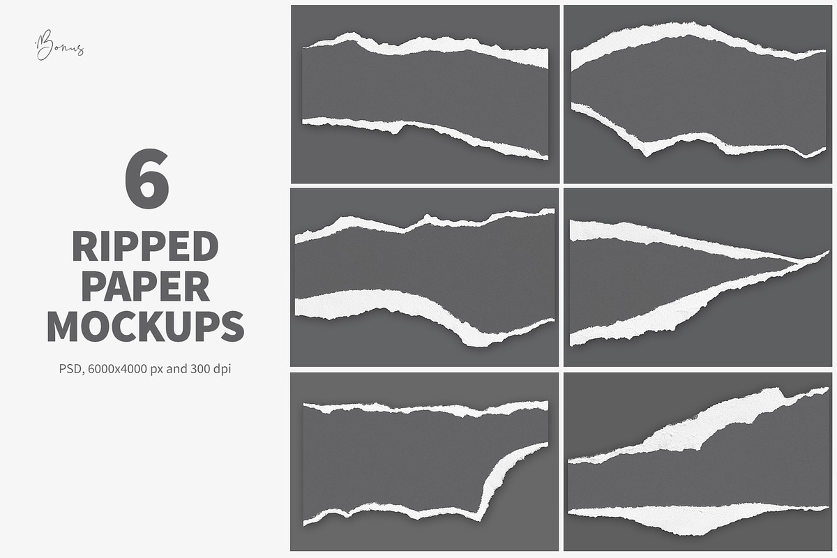 Ripped Paper Textures & Mockups, a Texture Graphic by Gravito (Photo 8 of 9)