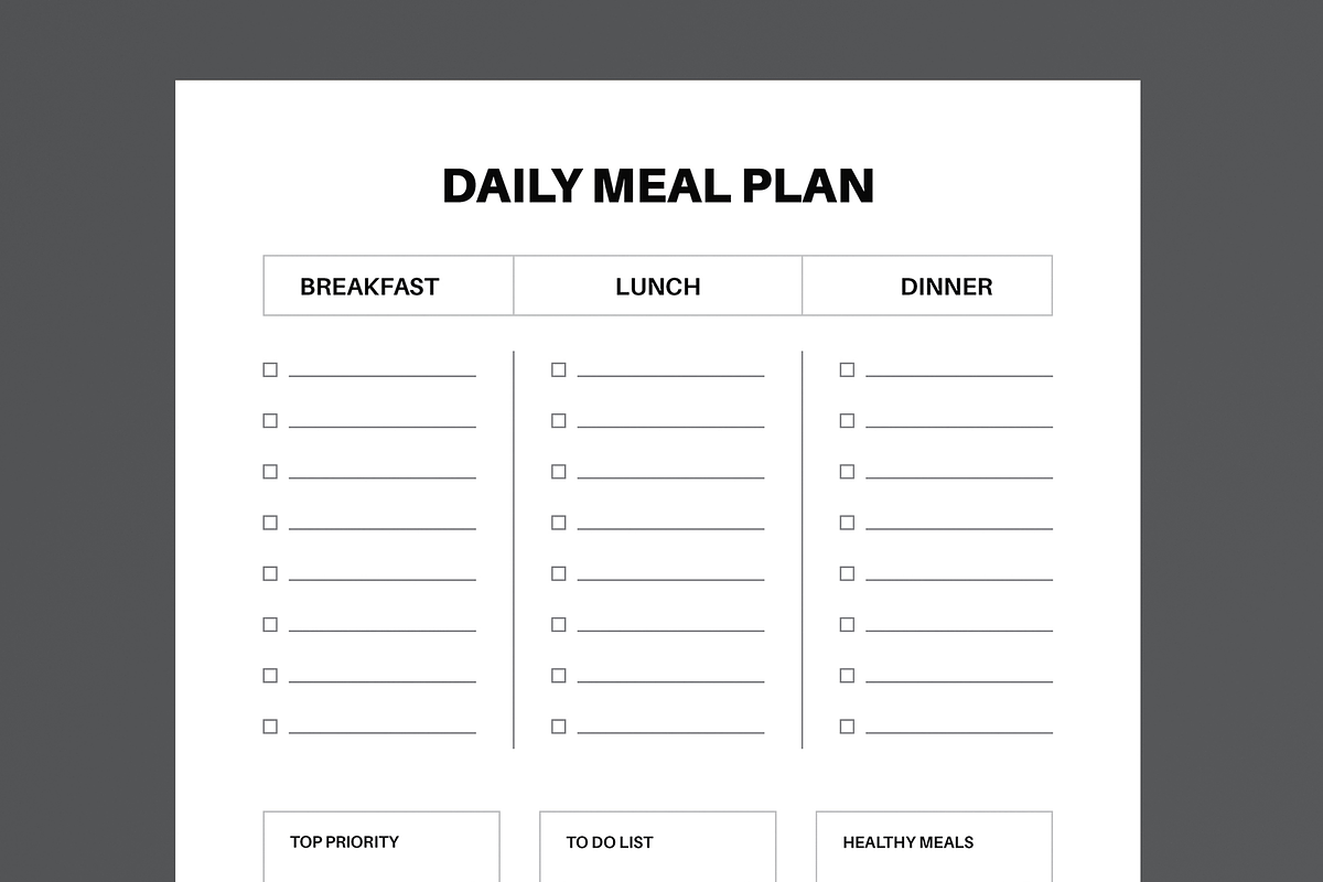 Minimal Daily Meal Planner Template, a Stationery Template by MightyDesign (Photo 4 of 8)