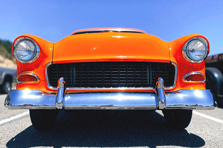 Front of the vintage muscle car