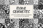 Floral Silhouettes Patterns Set, a Background Graphic by GALAKAM (Thumbnail 1 of 14)