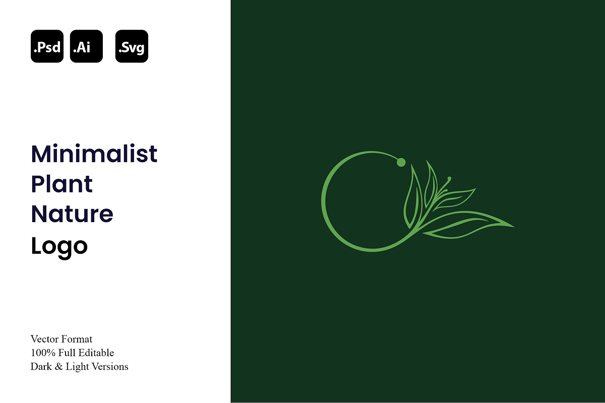 Minimalist Plant Nature Logo, a Branding & Logo Template by Luxury Logos (Photo 1 of 4)