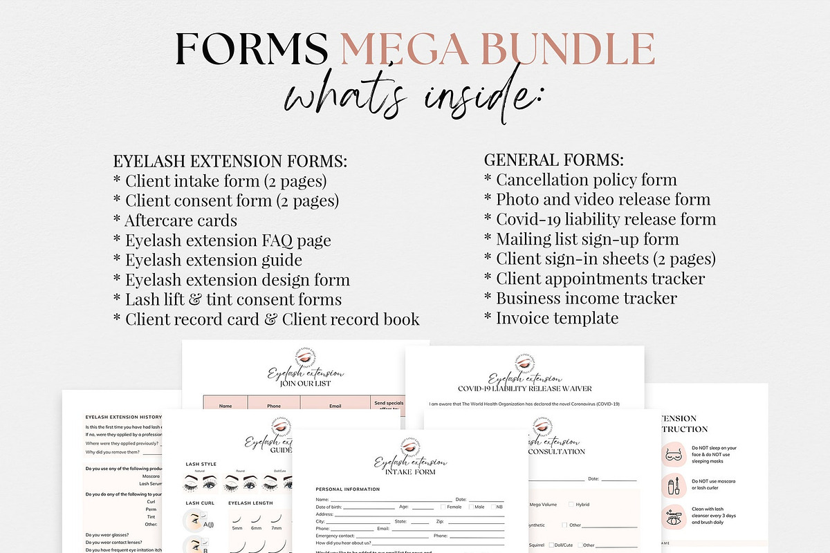 Professional Eyelash Extension Forms, a Design Template by SwitzerShop (Photo 7 of 10)