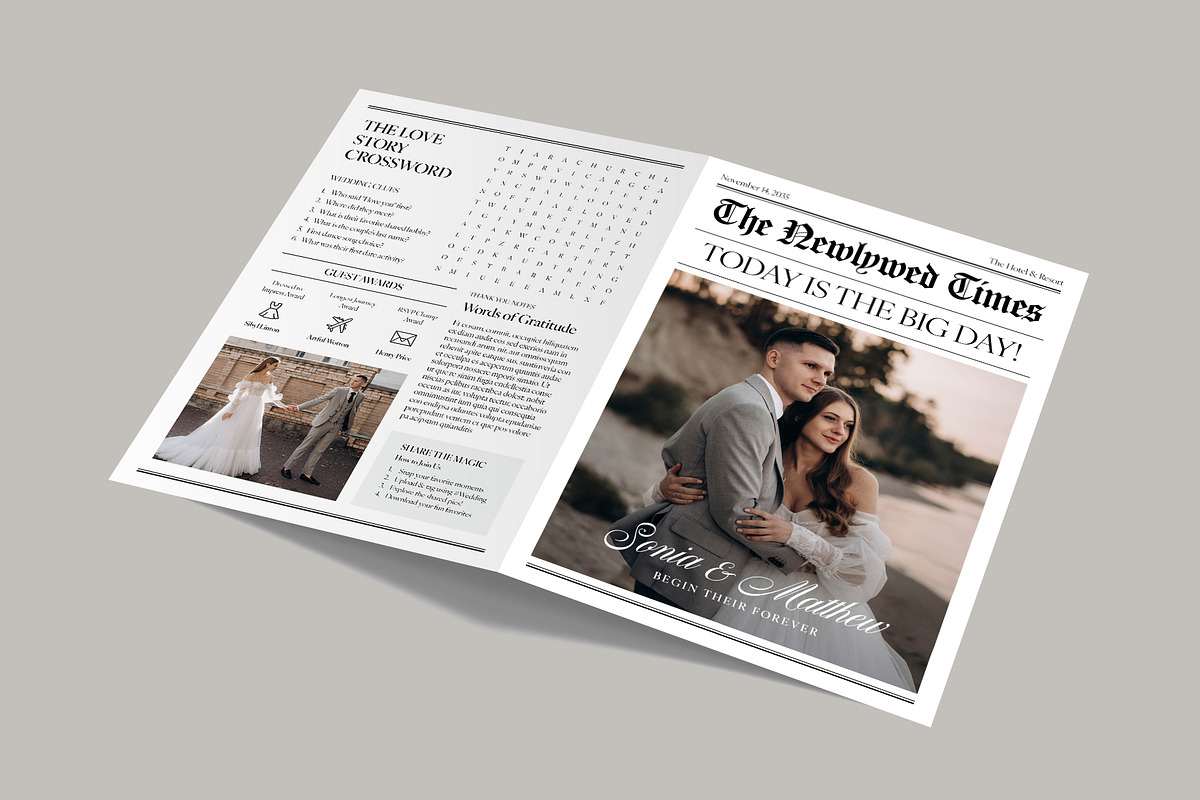 Wedding Day Newspaper Program, a Brochure Template by BrandPacks (Photo 4 of 5)