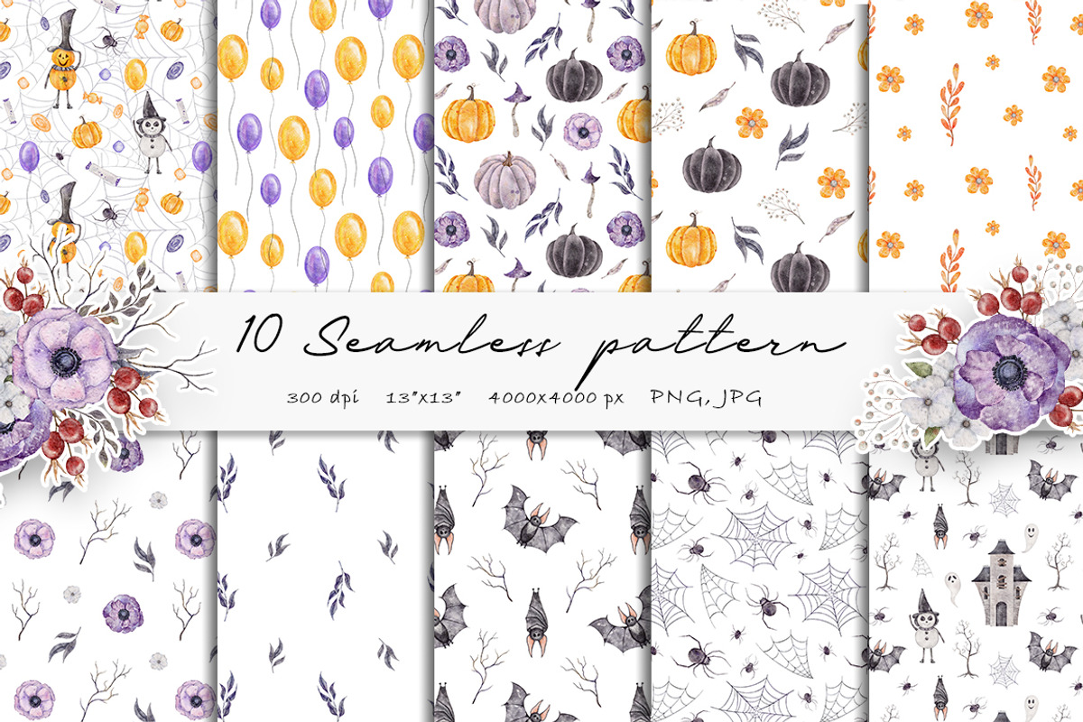 Spooky Halloween watercolor clipart, a Seasonal Illustration by Daryartsy (Photo 7 of 10)